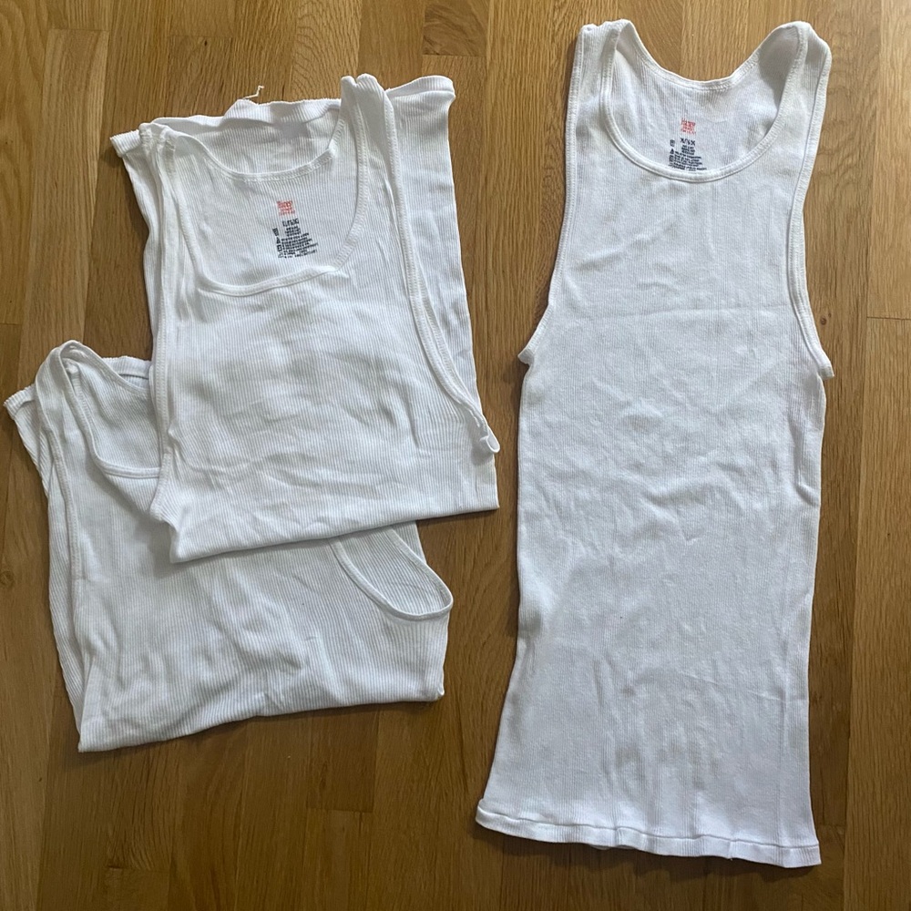 Hanes Men's Lightweight Cotton Moisture-Wicking Tank Undershirts